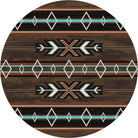 X's and Diamonds Round Area Rug made in the USA - Blue Mountain Brands USA Home Decor