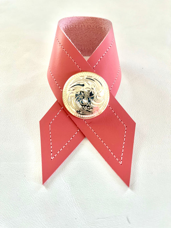 Cancer Awareness Leather Napkin Rings - Handmade in Oregon