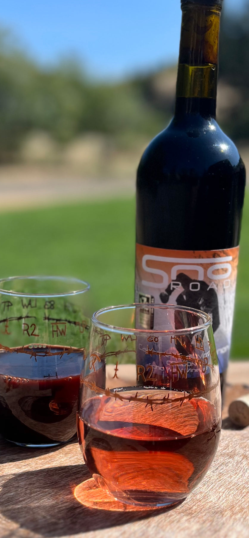 Blue Mountain Brands and Barbed Wire Ranch Style Wine Glasses Made in the USA - With Snow Road Winery 