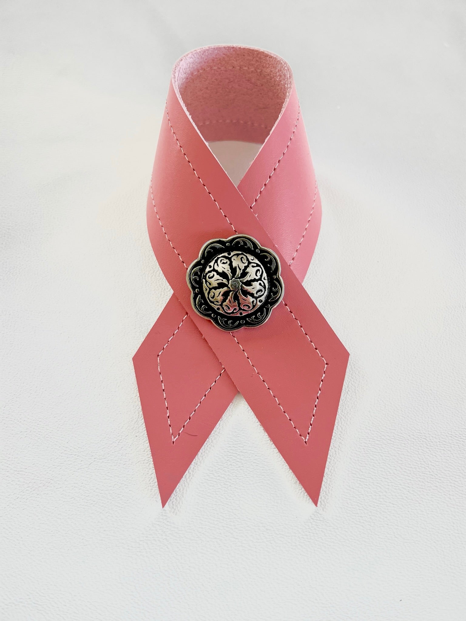 Cancer Awareness Leather Napkin Rings - Handmade in Oregon