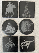 Custom engraved western slate coasters - Made to order - Blue Mountain Brands USA Home Decor