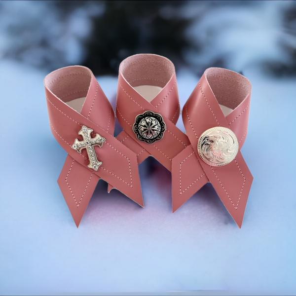 Cancer awareness leather napkin rings by Blue Mountain Brands USA made in Oregon