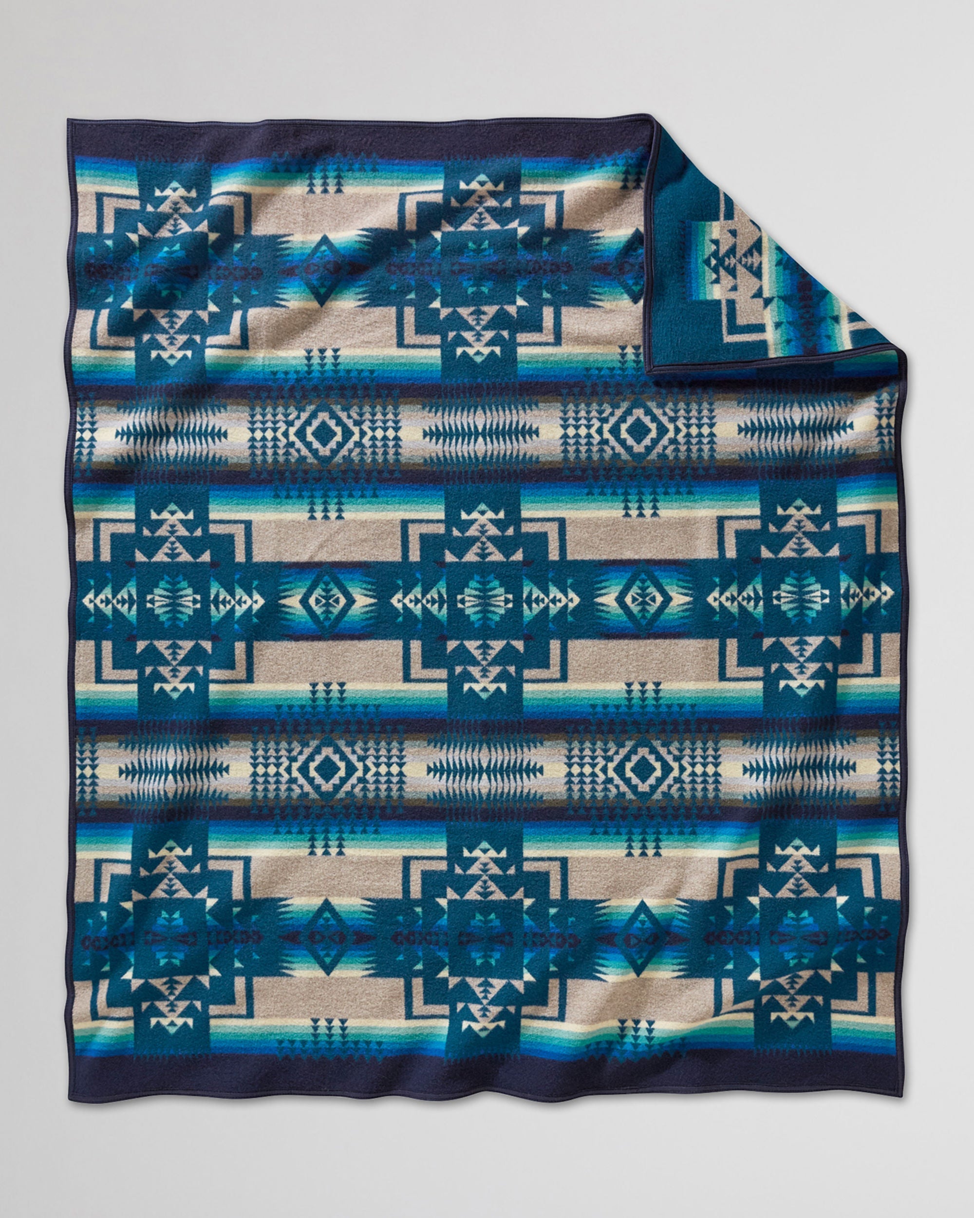 Pendleton Chief Joseph Blanket Aegean back - Blue Mountain Brands USA