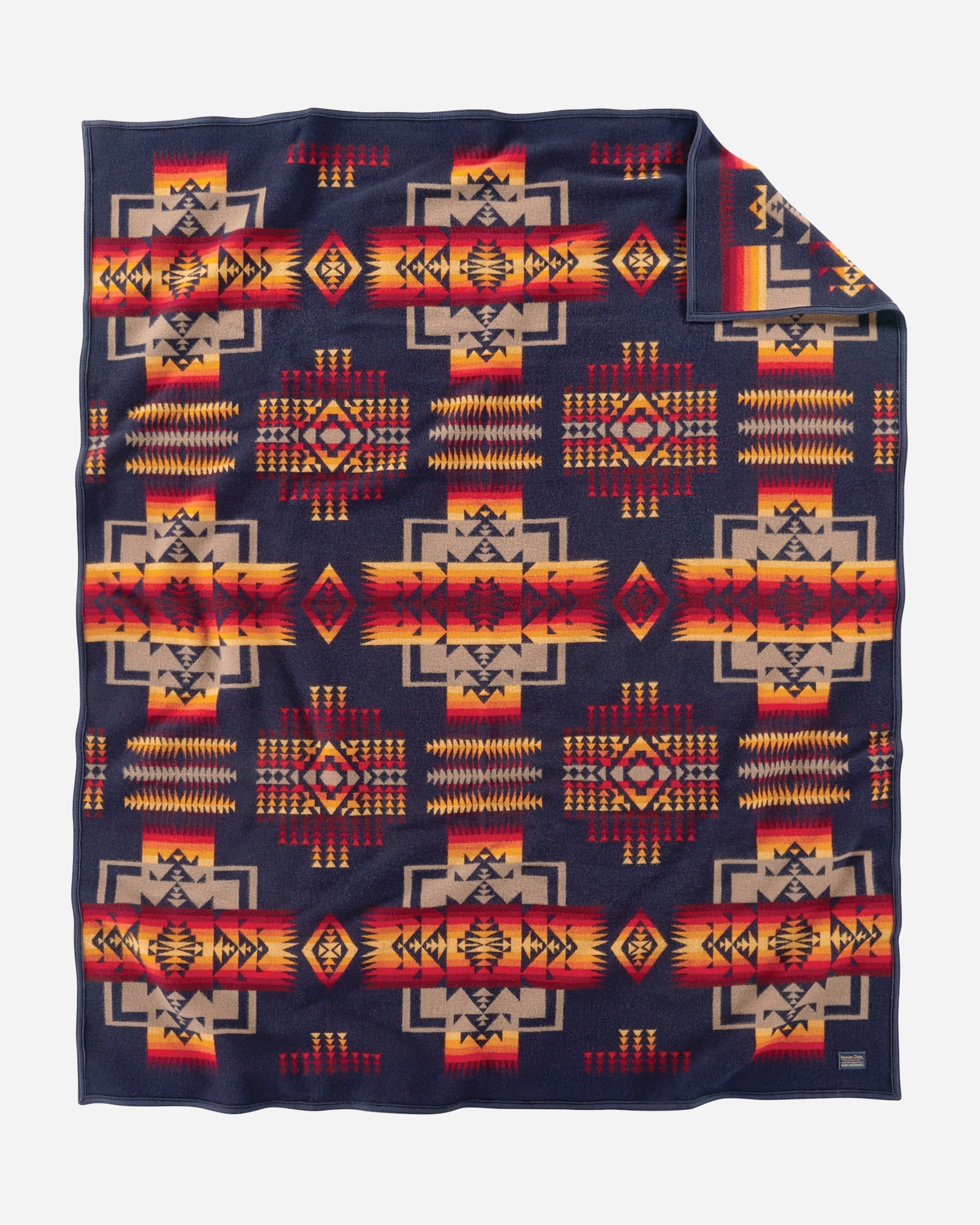 Pendleton Chief Joseph Blanket navy front - Blue Mountain Brands USA