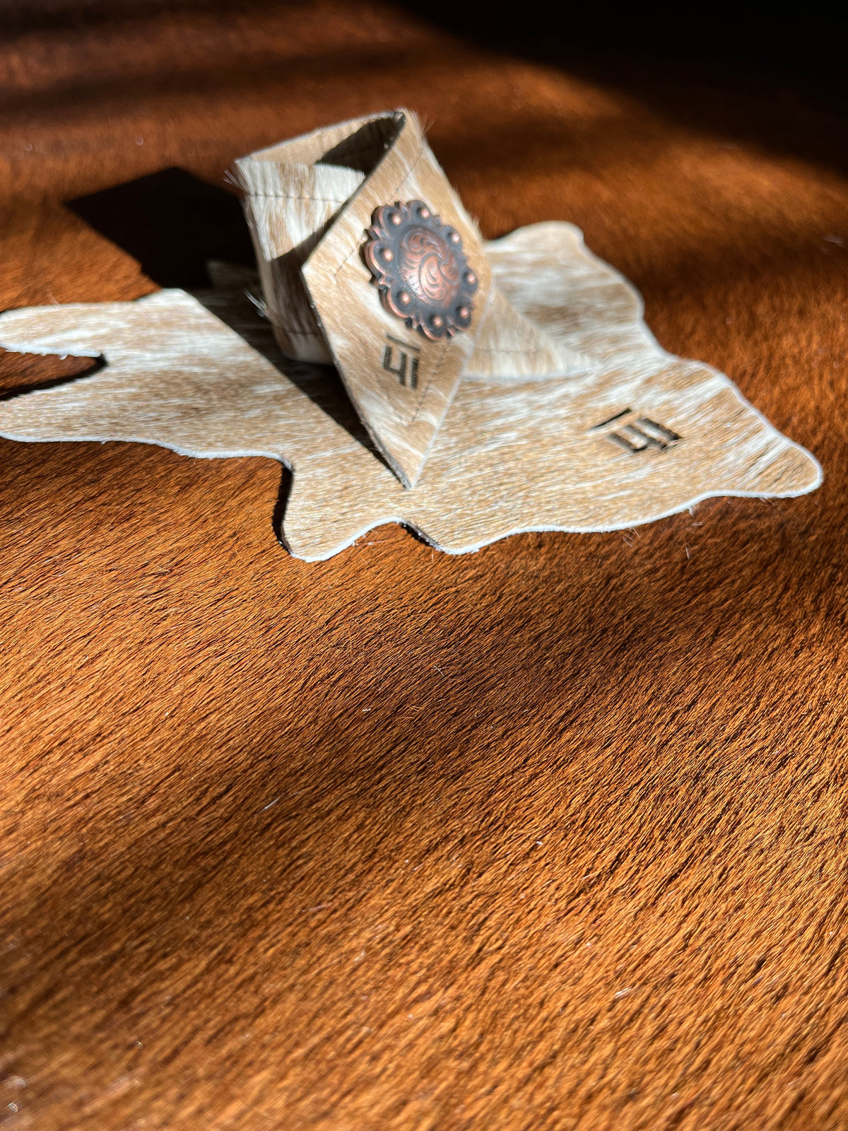 Custom Branded Cowhide Napkin Rings Your Western Decor Blue