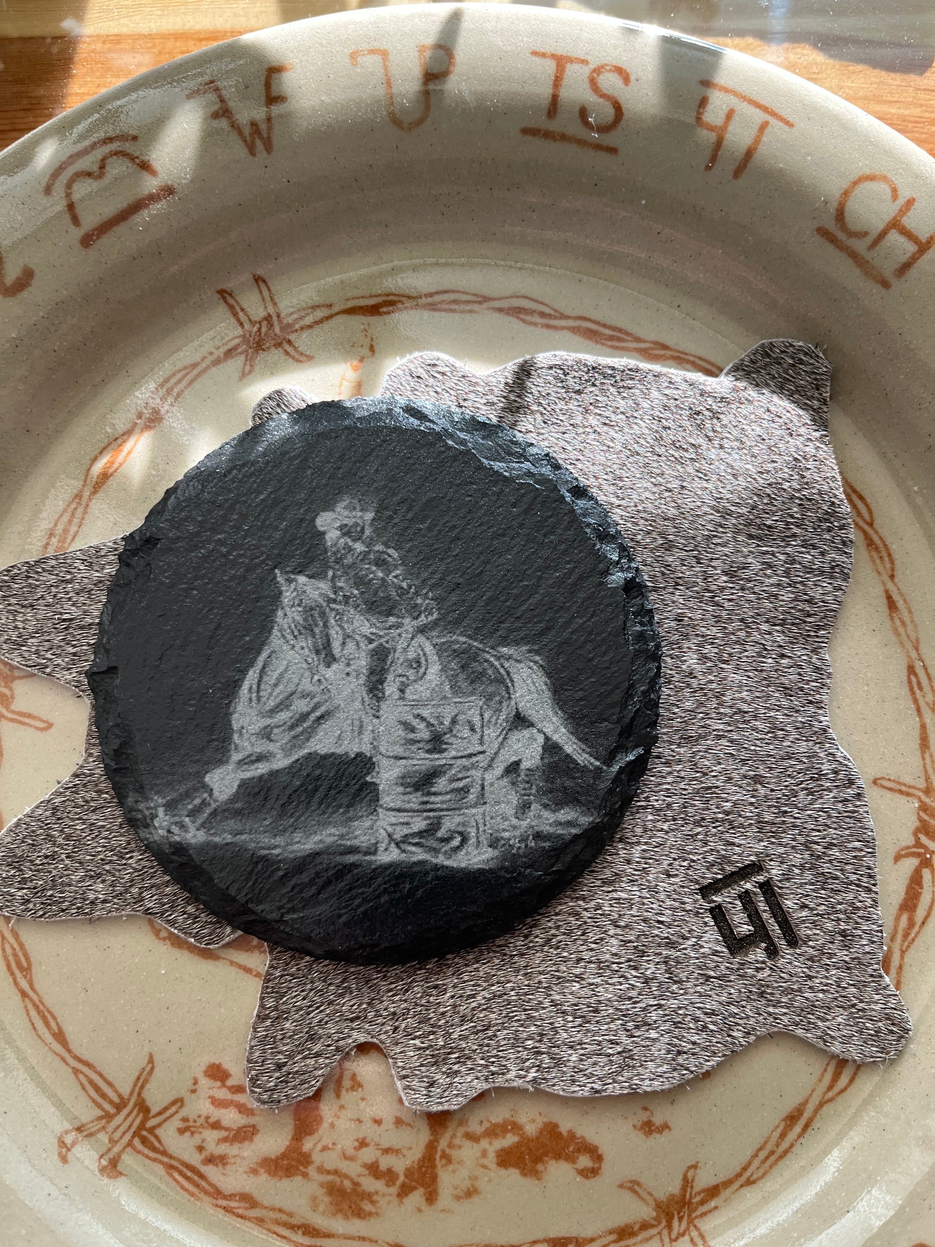 Custom engraved western slate coasters - Made to order - Blue Mountain Brands USA Home Decor