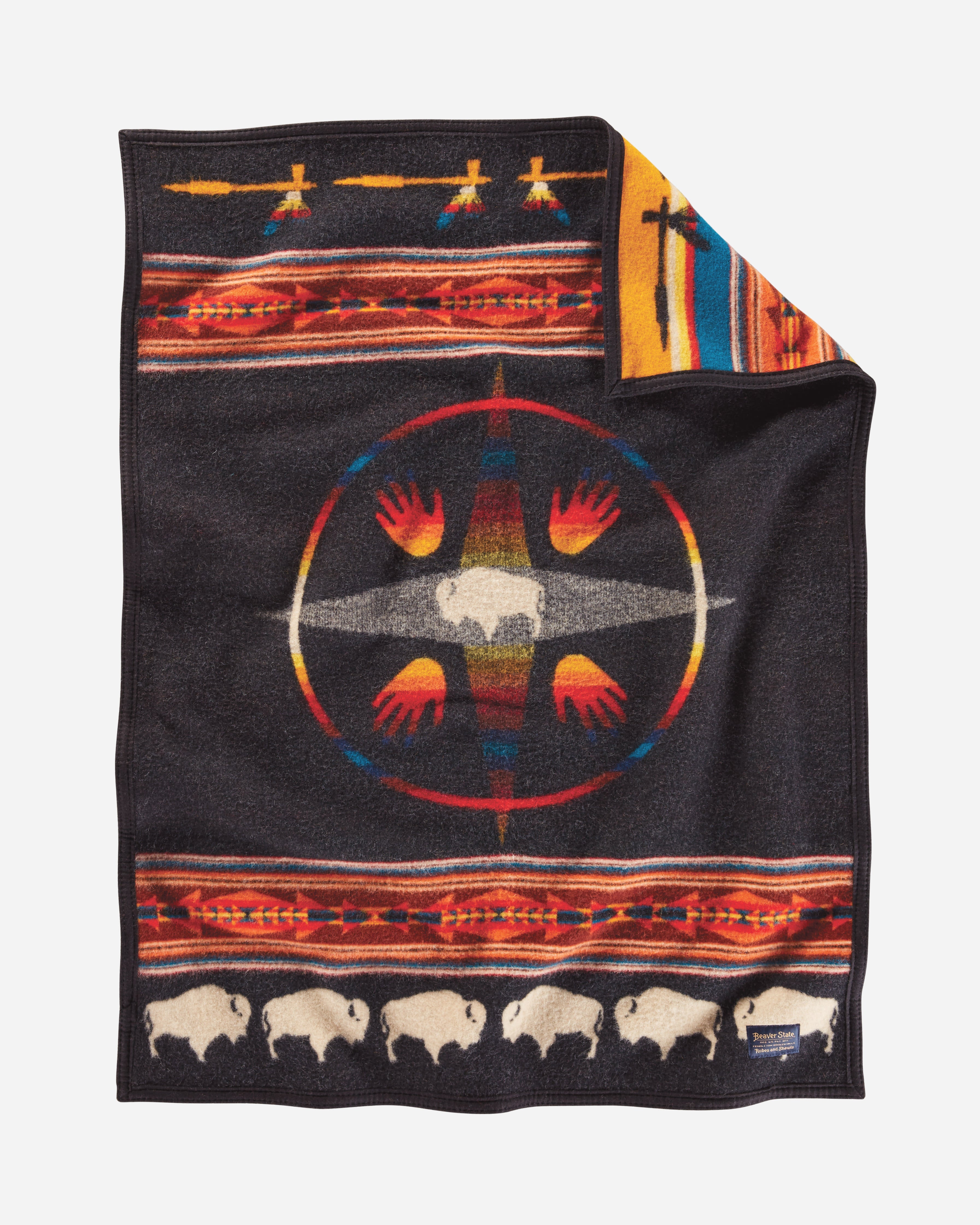 Pendleton Big Medicine Circle of Life Crib Blanket made in Oregon - Blue Mountain Brands USA Home Decor 