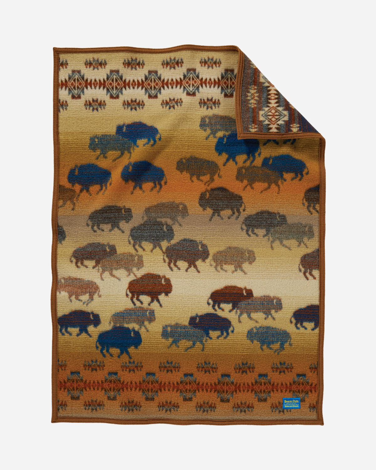 Bison Rush Hour Pendleton Crib Blanket made in Oregon, USA - Blue Mountain Brands USA Home Decor