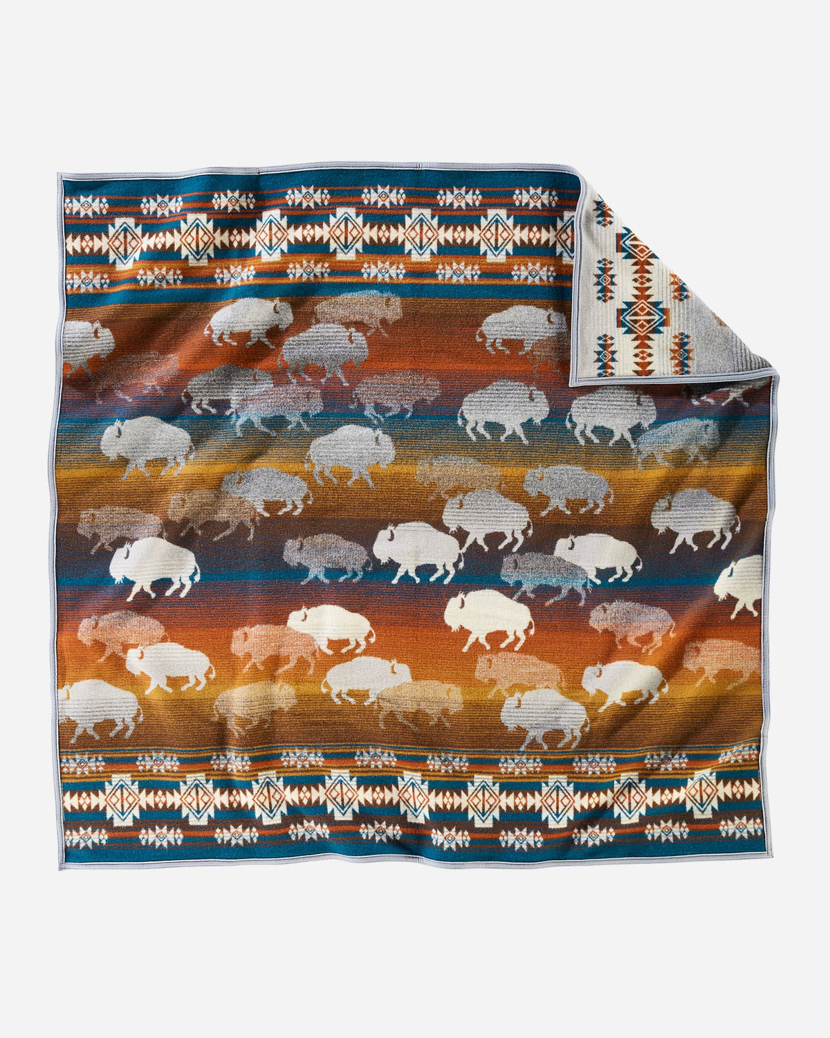 Bison Rush Hour Pendleton Throw Blanket made in Oregon, USA - Blue Mountain Brands USA Home Decor