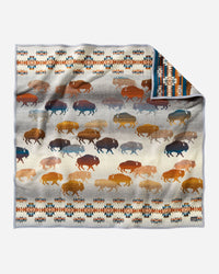 Bison Rush Hour Pendleton Throw Blanket made in  Oregon, USA - Blue Mountain Brands USA Home Decor