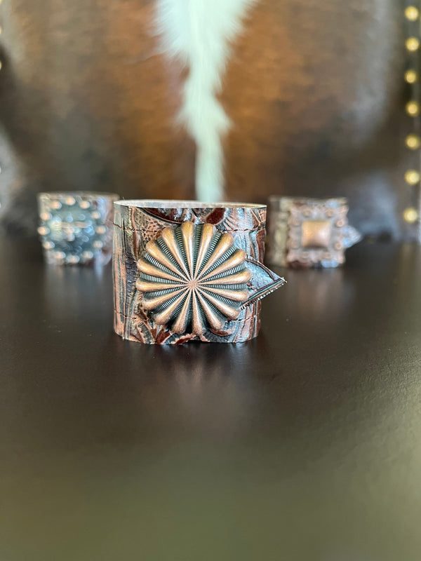 Dallas Copper Concho Napkin Rings