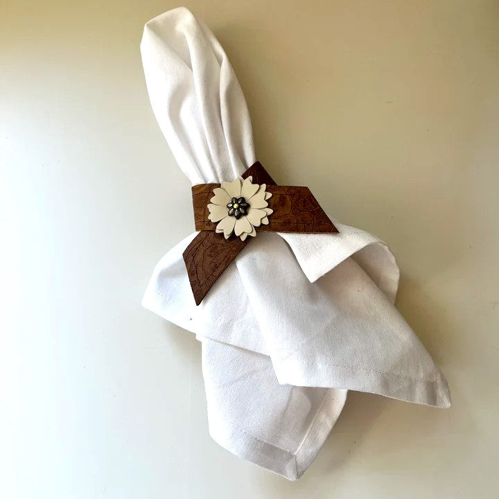 Denver Leather Napkin Rings handmade in  Pilot Rock Oregon by Your Western Decor