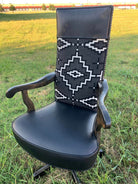 Kiva steps Pendleton Fabric and leather office chair - Blue Mountain Brands USA Home Furnishings