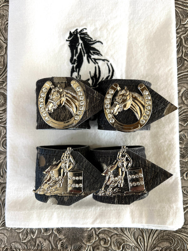 Rodeo Champs Western Cowhide Napkin Rings - Handmade in Pilot Rock, Oregon by Your Western Decor