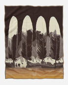 American made The Legend - In Their Element Blanket by Pendleton - Bison and Feathers Wool Blanket - Blue Mountain Brands USA